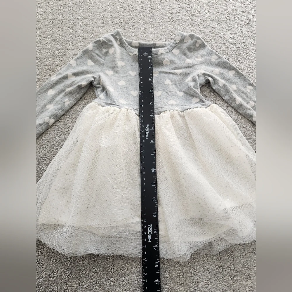 Baby Gap Girl grey + cream tulle‎ holiday dress size 2t